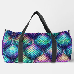 Colourful/iridescent aquatic scales duffle bag