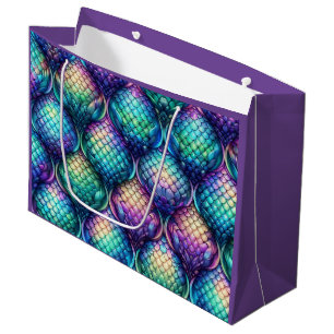 Colourful/iridescent aquatic scales large gift bag