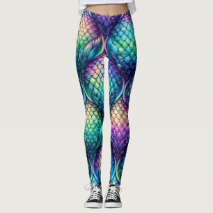 Colourful/iridescent aquatic scales leggings