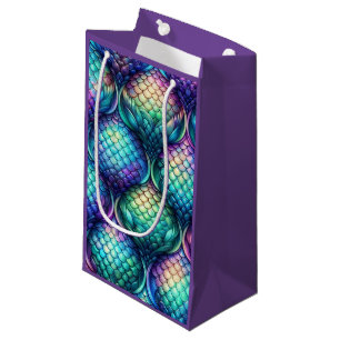 Colourful/iridescent aquatic scales small gift bag
