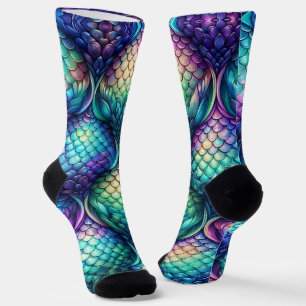 Colourful/iridescent aquatic scales socks