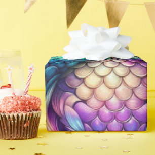 Colourful/iridescent aquatic scales wrapping paper