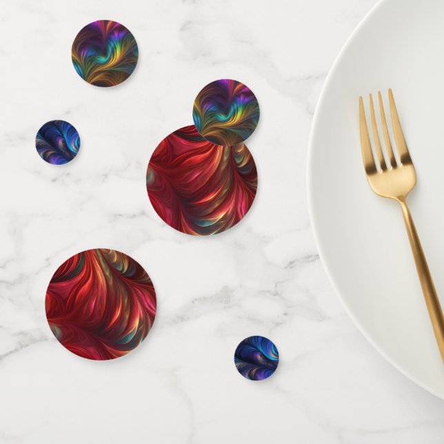 Colourful Iridescent Swirl Patterns Confetti (Group)