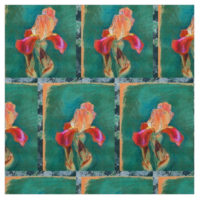 Colourful Iris Flower Fabric (Swatch)