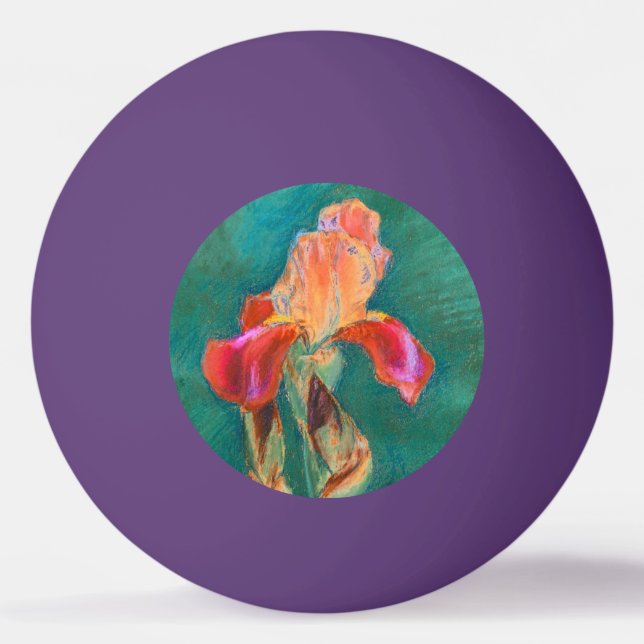Colourful Iris Flower Ping Pong Ball (Front)