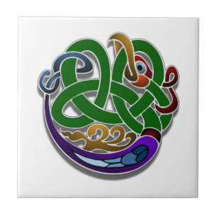 Colourful Irish Celtic Bird Design Ceramic Tile