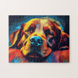 Colourful Irish Setter sleeping Jigsaw Puzzle