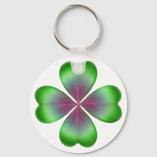 Colourful Irish Shamrock Keychain (Front)