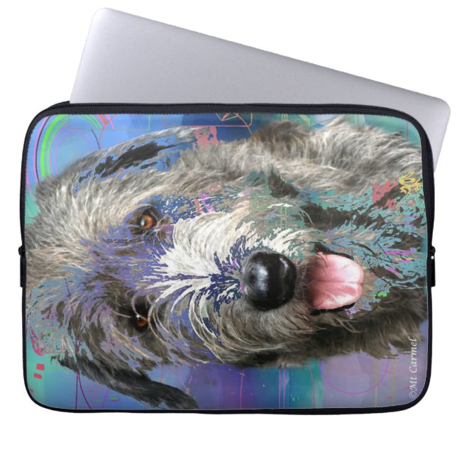 Colourful Irish Wolfhound Art Work  Laptop Sleeve (Front)