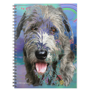 Colourful Irish Wolfhound Art Work  Notebook