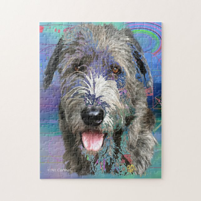 Colourful Irish Wolfhound Artwork Jigsaw Puzzle (Vertical)