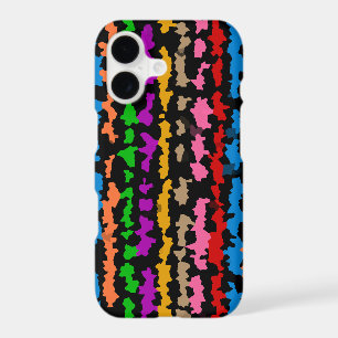 Colourful Irregular Abstract Design Black