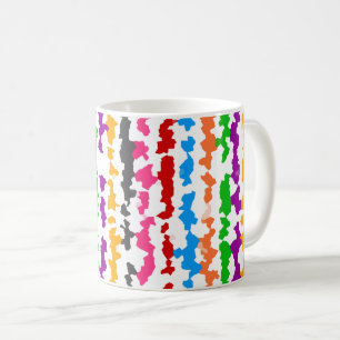 Colourful Irregular Abstract Design White Coffee Mug