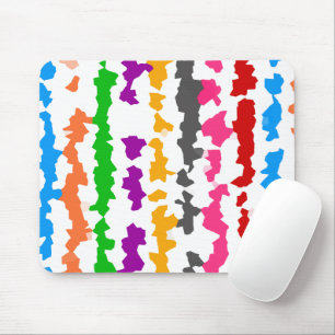 Colourful Irregular Abstract Design White Mouse Pad