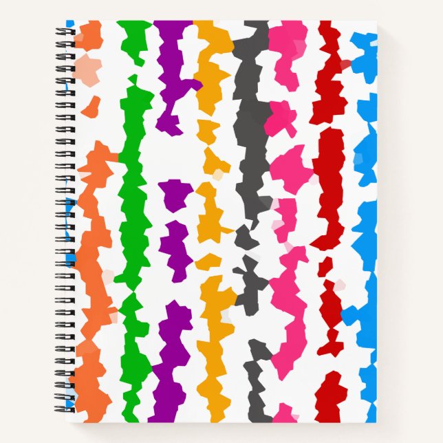 Colourful Irregular Abstract Design White Notebook (Front)