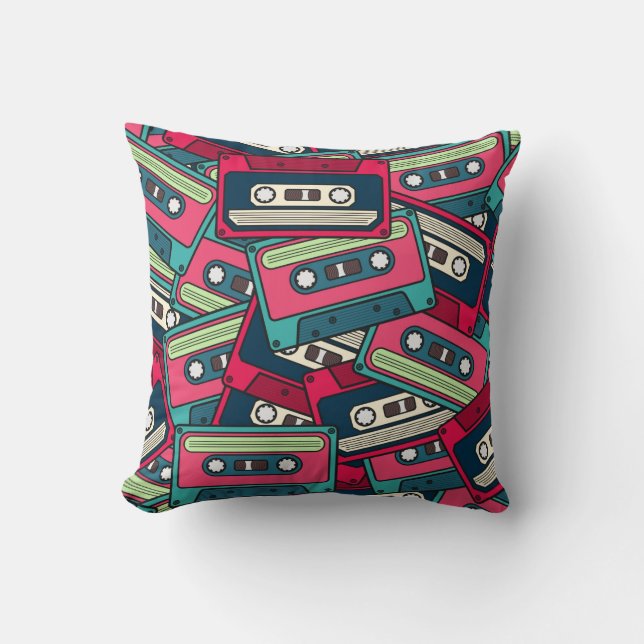 Colourful Irregular Seamless Cassette Pattern. Uni Cushion (Front)