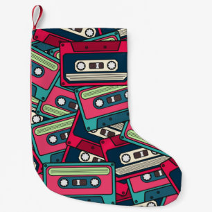 Colourful Irregular Seamless Cassette Pattern. Uni Small Christmas Stocking
