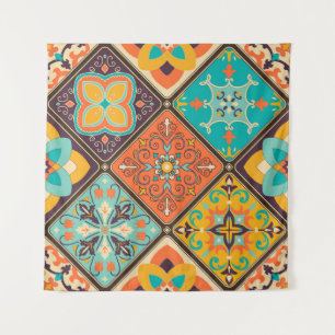 Colourful Islamic-inspired patchwork tile. Tapestry