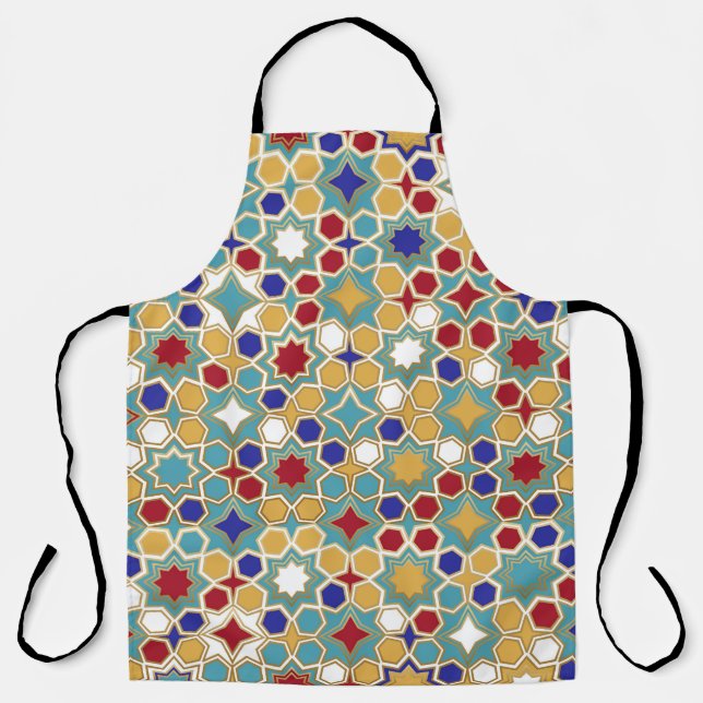 Colourful Islamic Mosaic Seamless Pattern Apron (Front)