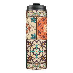 Colourful Islamic Patchwork: Vintage Tile. Thermal Tumbler