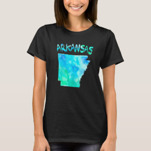 Colourful Isolated Arkansas State Map In Watercolo T-Shirt