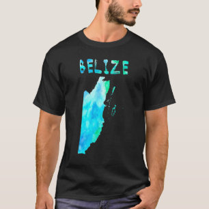 Colourful Isolated Belise Map In Watercolor Colorf T-Shirt