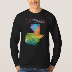 Colourful Isolated Guatemala Map In Watercolor T-Shirt