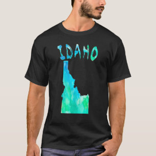 Colourful Isolated Idaho State Map In Watercolor   T-Shirt