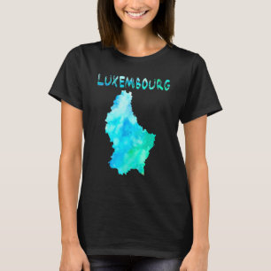 Colourful Isolated Luxembourg Map In Watercolor T-Shirt