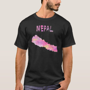 Colourful isolated Nepal map in watercolor Colorf T-Shirt