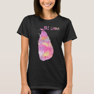 Colourful Isolated Sri Lanka Map In Watercolor T-Shirt