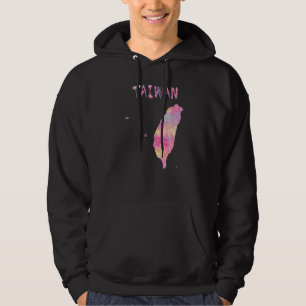 Colourful Isolated Taiwan Map In Watercolor Colorf Hoodie