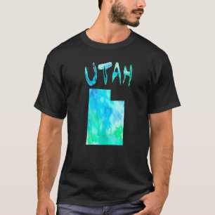 Colourful Isolated Utah State Map In Watercolor Us T-Shirt