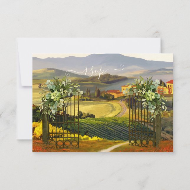 Colourful Italian Country Wedding RSVP Card (Back)