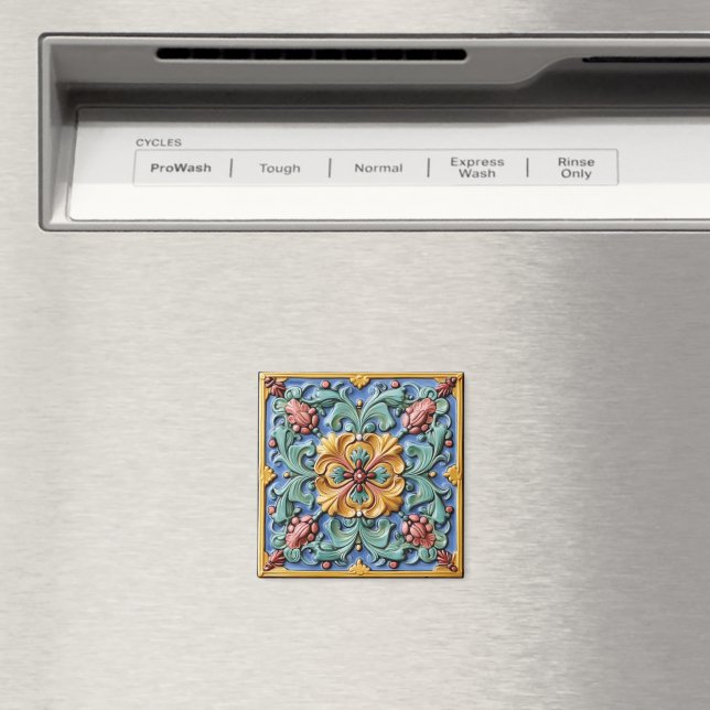 Colourful Italian Tile Pattern Magnet (In Situ (Dishwasher))