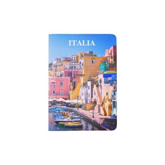 Colourful Italy Fishing Port Passport Holder