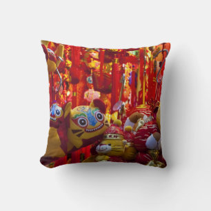 Colourful items for sale in a shop in Hong Kong Cushion