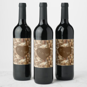 Colourful Ivory Calla Lilies Themed Vintage Weddin Wine Label