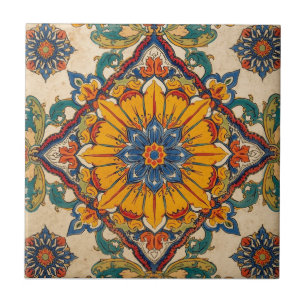 Colourful Iznik Persian Turkish Handpainted Repro Ceramic Tile