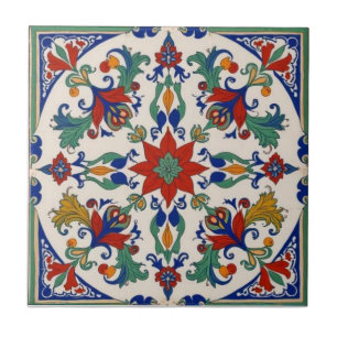 Colourful Iznik Persian Turkish Handpainted Repro Ceramic Tile
