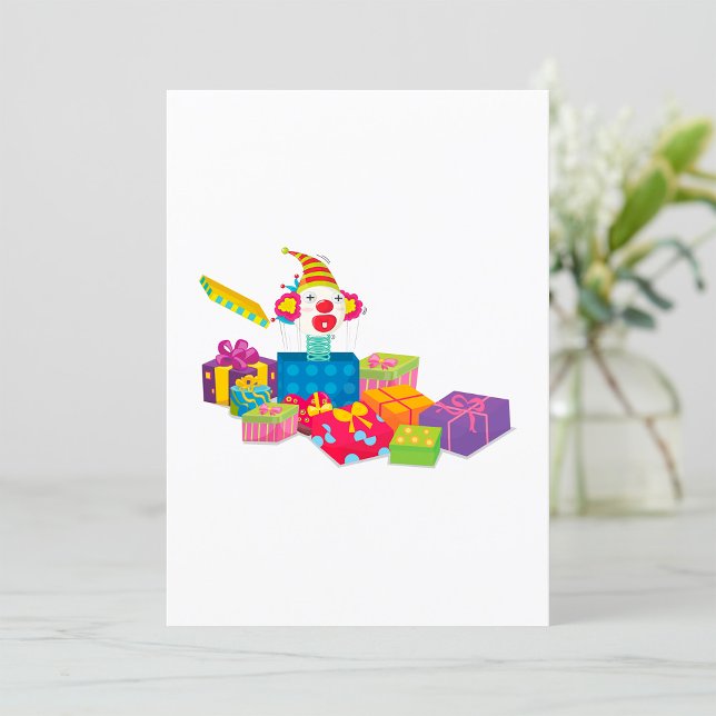 Colourful Jack in the Box Clown Invitation (Creator Uploaded)