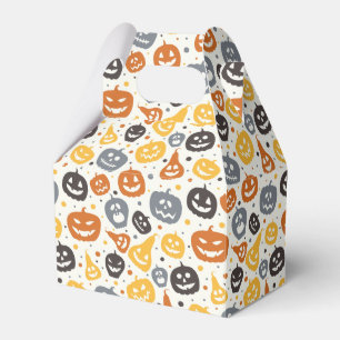 Colourful Jack-O'-Lantern Faces Pattern Favour Box