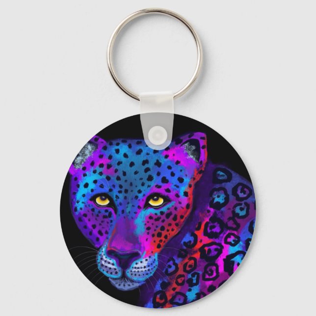 Colourful Jaguar Key Ring (Front)