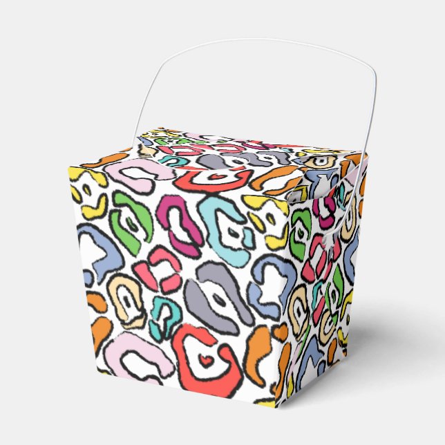 Colourful Jaguar Skin Background Favour Box (Front Side)