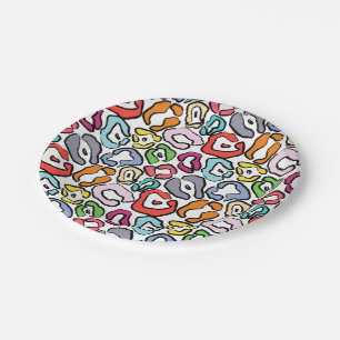 Colourful Jaguar Skin Background Paper Plate