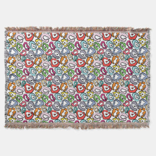 Colourful Jaguar Skin Background Throw Blanket