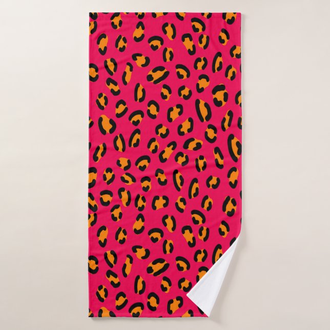 Colourful jaguar skin seamless pattern, animal art bath towel (Bath Towel)