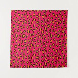 Colourful jaguar skin seamless pattern, animal art tapestry