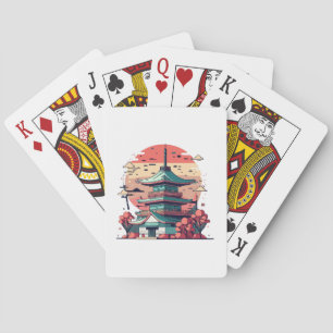 Colourful Japan Building Art Playing Cards