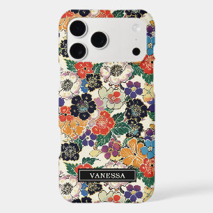 Colourful Japanese Flowers Monogrammed